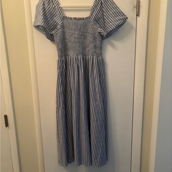 Madewell Blue Striped Midi Dress - Picture 14 of 14
